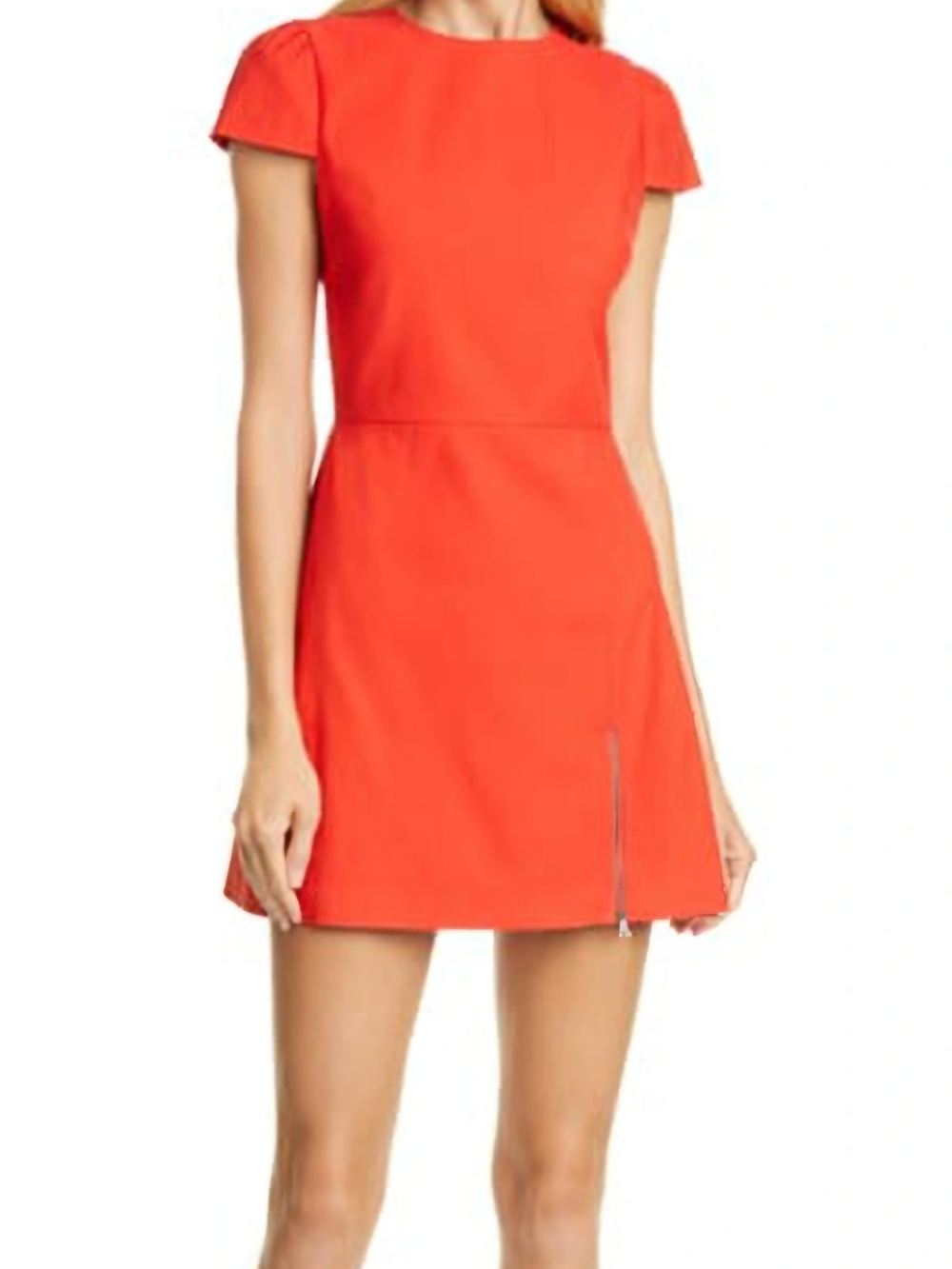 Alice + Olivia Maya Asymmetrical Zip Mini Dress Sz 10 (Fits Sz8) Cocktail Modern